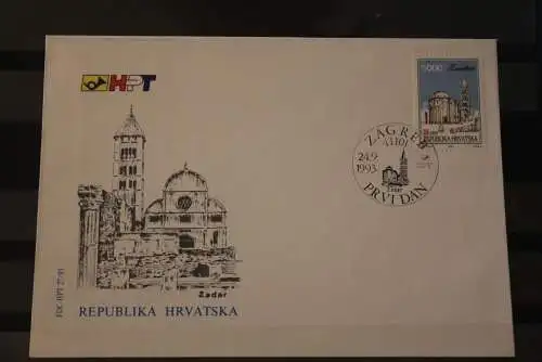 Kroatien 1993; Zadar, St. Donat-Kirche FDC, MiNr 255