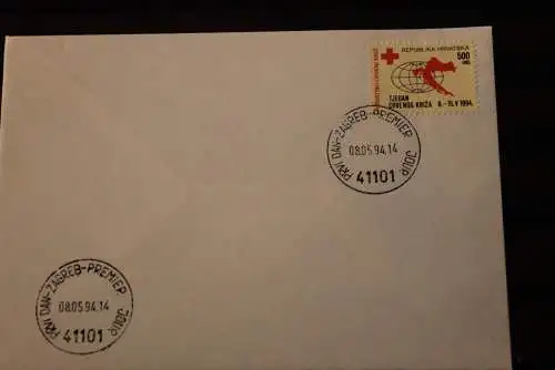 Kroatien 1994; Zwangszuschlag: Rotes Kreuz, FDC, MiNr Z 33