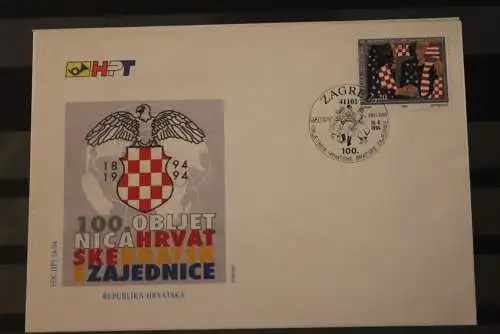 Kroatien 1994; 100 Jahre Auswandererverband USA, FDC, MiNr 289