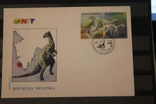 Kroatien 1994; Dinosaurierfunde, Dinosaurier Istrien, FDC, MiNr 268