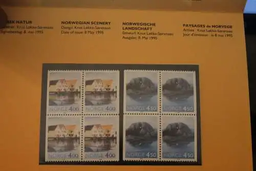 Norwegen, Folder NORDEN Nr. 3/95; MiNr 1176-77 Di/Dr, MNH, Viererblock