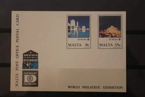 Malta, Europa CEPT Ganzsache zur HAFNIA 87 - World Philatelic Exhibition, MNH