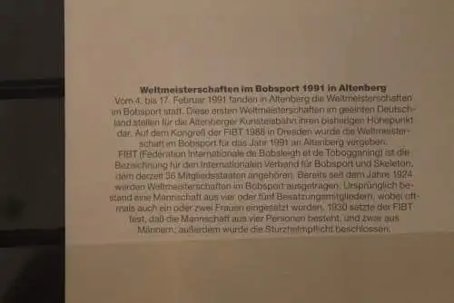 Deutschland 1991, Postkalender-Karte: Bobsport-WM in Altenberg