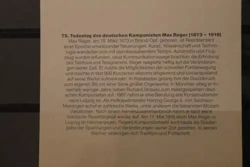 Deutschland 1991, Postkalender-Karte: Paul Reger, Komponist