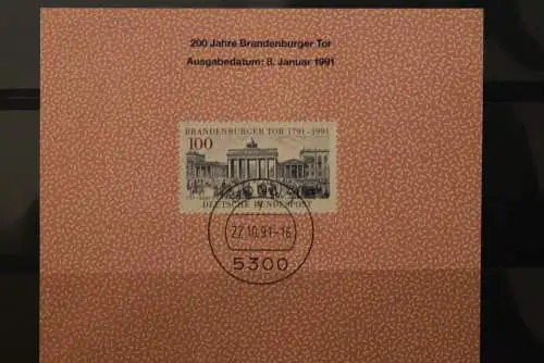 Deutschland 1991, Postkalender-Karte: 200 Jahre Brandenburger Tor