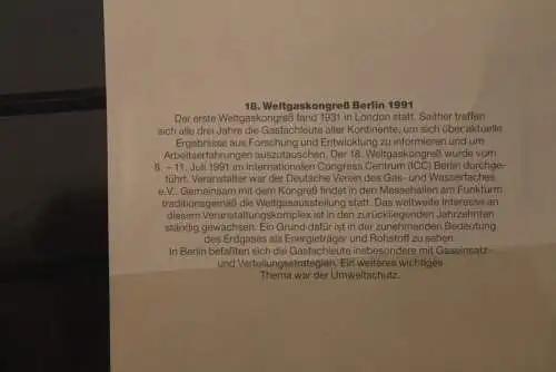 Deutschland 1991, Postkalender-Karte: Weltgaskongreß Berlin