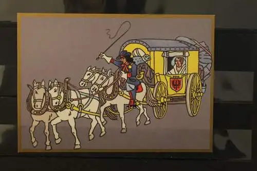 Deutschland 1990; Jubiläumspostkarte 500 Jahre Post: Brandenburgischer Postwagen 1700