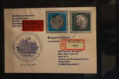 DDR, Rhein-Ruhr-Posta 87 Düsseldorf, Eilboten, Einschreiben