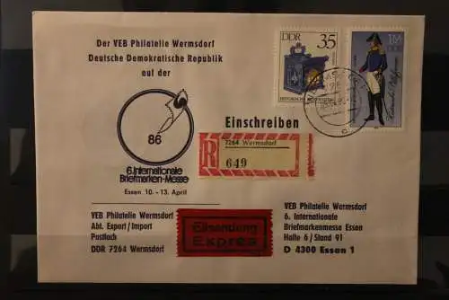 DDR, 6. Intern. Briefmarken-Messe Essen 86, Eilboten, Einschreiben