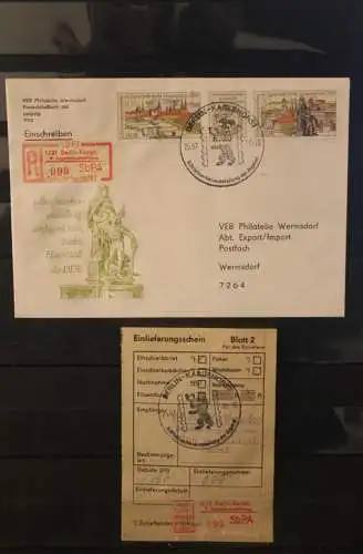 DDR 9. Jugendausstellung Berlin-Karlshorst 1986, Sondereinschreibezettel, Einlieferungsschein