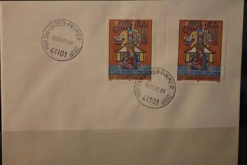 Kroatien 1992, FDC, Franziskanerkloster,  MiNr  185 A/B