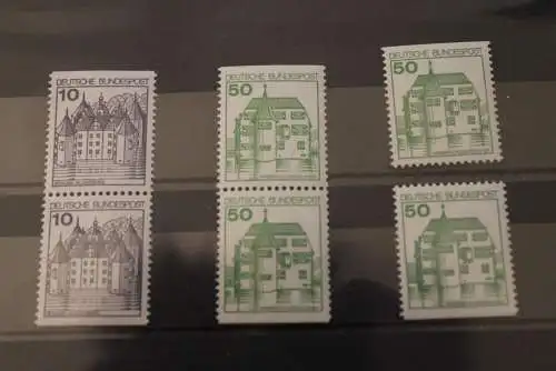 Deutschland, Burgen und Schlösser, Letterset, kleines Lot, MNH