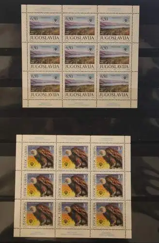 Jugoslawien 1990, Europäischer Naturschutz, Gänsegeier, Kleinbogen MiNr 2452-53, MNH