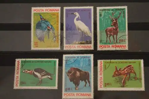 Rumänien 1980;Europäisches Naturschutzjahr, Tiere,MiNr 3705-10, gestempelt