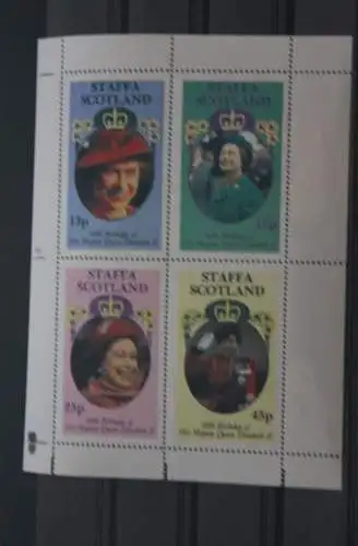 Staffa, Schottland, 60. Geburtstag Königin Elisabeth II., Block, MNH