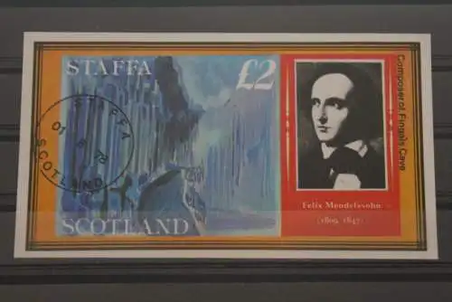 Staffa Scottland, F. Mendelssohn-Bartholdy, 1978,  Block, gestempelt