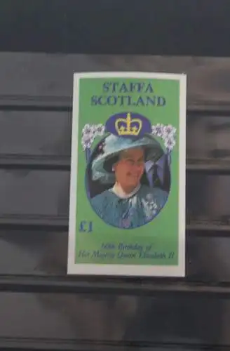 Staffa, Schottland, 60. Geburtstag Königin Elisabeth II., Block, MNH