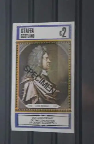 Staffa Scottland, 25 jähriges Thronjubiläum Königin Elisabeth II., SPECIMEN, MUSTER, MNH