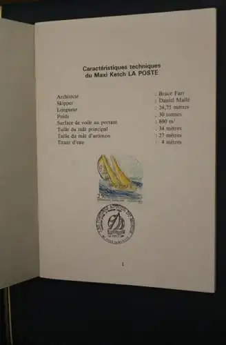 Frankreich 1993: Philatelistische Bordbroschüre des Seglers "La Poste", Weltumseglung; nummeriert, limitiert