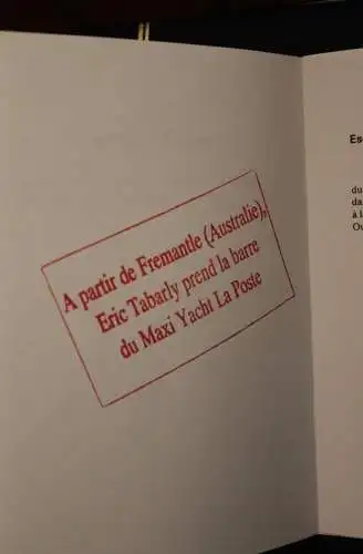 Frankreich 1993: Philatelistische Bordbroschüre des Seglers "La Poste", Weltumseglung; nummeriert, limitiert