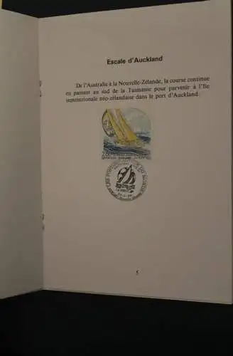 Frankreich 1993: Philatelistische Bordbroschüre des Seglers "La Poste", Weltumseglung; nummeriert, limitiert