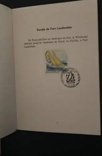 Frankreich 1993: Philatelistische Bordbroschüre des Seglers "La Poste", Weltumseglung; nummeriert, limitiert