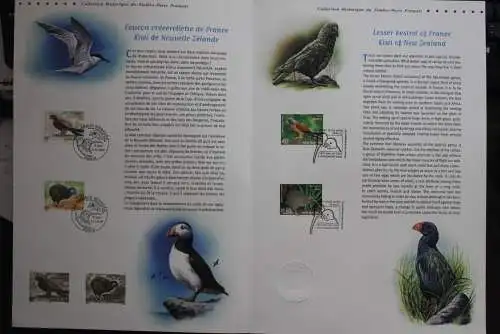 France-New Zealand Joint issue; Gemeinschaftsausgabe 2000: Vögel; Amtliches Ersttagsblatt