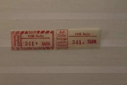 DDR 1968; SbPA - Einschreibe-Gebührenzettel, Einschreibemarken  2C; a, 1132 Berlin,**Z