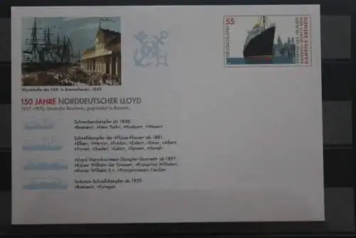 Gedenkumschlag 2007; USo 127: 150 Jahre Norddeutscher Lloyd / Dampfer Bremen / Schiff