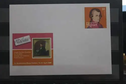 Sonderumschlag 2008; USo 149: 16. Briefmarken-Messe Koblenz 2008 / Mozart