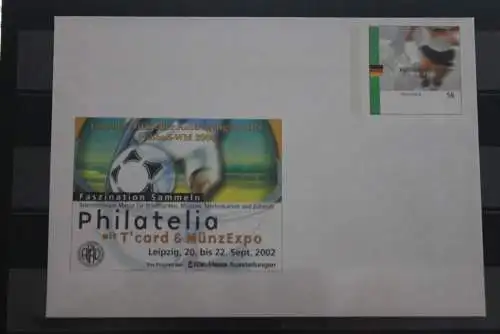 Sonderumschlag 2002; USo 42: Philatelia Leipzig 2002 / Fußball