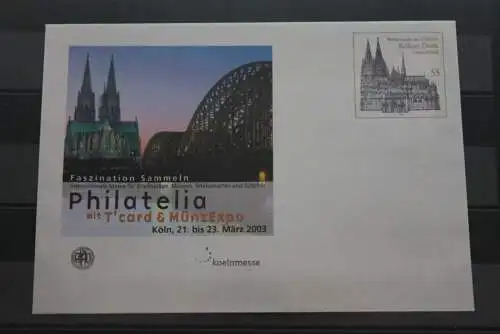 Gedenkumschlag 2003; USo 55: Philatelia Köln 2003 / Kölner Dom