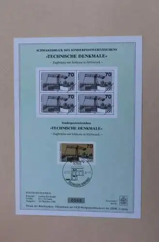 DDR 1988, "Technische Denkmale", Brücken, MiNr 3203-07 mit Schwarzdruck