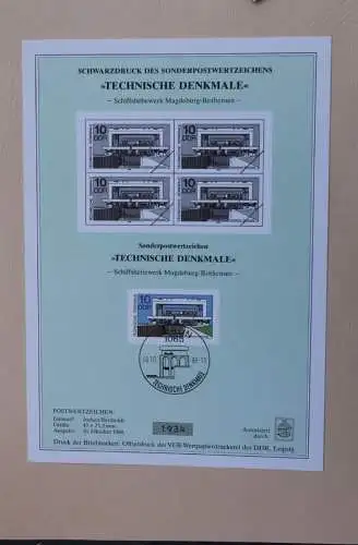 DDR 1988, "Technische Denkmale", Brücken, MiNr 3203-07 mit Schwarzdruck
