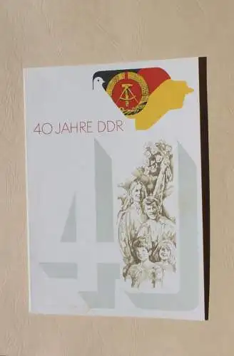 DDR 1989, 40 Jahre DDR; Amtl. Ersttagsblatt, ETB 3/1989; MiNr. 3279-82, Block 100