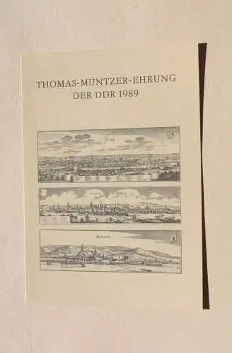 DDR 1989, Thomas Müntzer (II), Amtl. Ersttagsblatt ETB 2/1989; MiNr. 3269-73