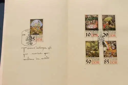 DDR 1989, Thomas Müntzer (II), Amtl. Ersttagsblatt ETB 2/1989; MiNr. 3269-73