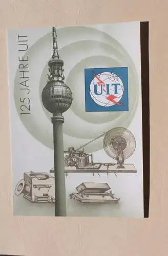 DDR 1990, 125 Jahre Intern. Fernmeldeunion (ITU), (UIT), Amtl. ETB 3/90; MiNr. 3332-35; Block 101