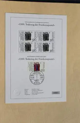 Deutschland 1989; Schwarzdruck: Frankenapostel, MiNr  1424