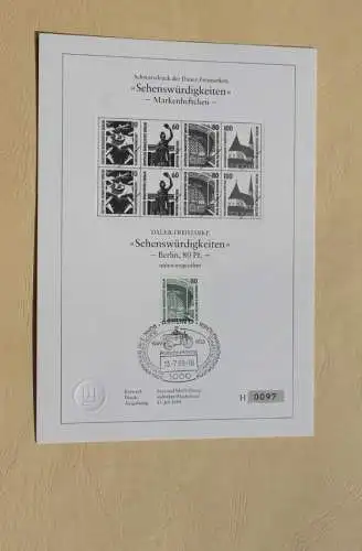 Berlin 1989; Schwarzdruck: Sehenswürdigkeiten: Zeche Zollern II Dortmund, MiNr  796 D