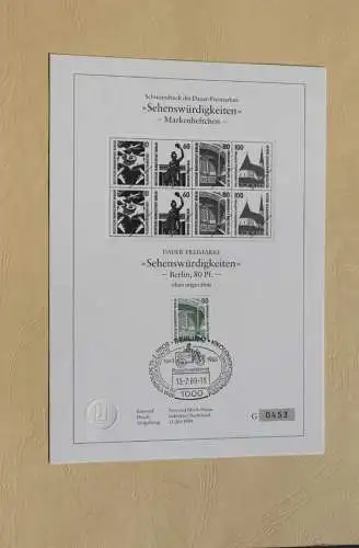 Berlin 1989; Schwarzdruck: Sehenswürdigkeiten: Zeche Zollern II Dortmund, MiNr  796 C