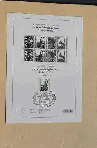 Berlin 1989; Schwarzdruck: Sehenswürdigkeiten: Freiburger Münster, Kirche, MiNr  795 C