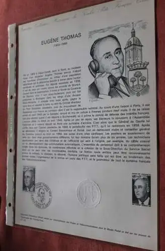 Frankreich 1975; Eugene Thomas, Offizielles Ersttagsblatt, Nr  21-75