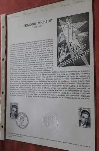 Frankreich 1975; Edmond Michelet, Offizielles Ersttagsblatt, Nr  06-75