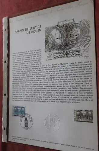 Frankreich 1975; Palais de Justice de Rouen, Offizielles Ersttagsblatt, Nr  03-75