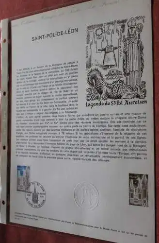 Frankreich 1975; Kirche, Saint-Pol-de-Leon, Offizielles Ersttagsblatt, Nr  03-75