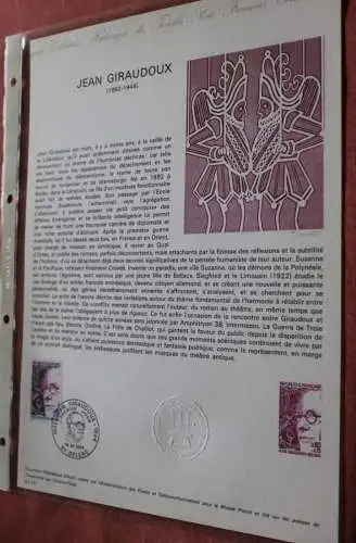 Frankreich 1974; Jean Giraudoux, Offizielles Ersttagsblatt, Nr  31-74