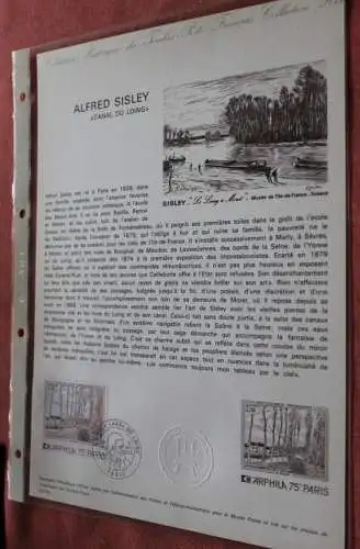 Frankreich 1974; Alfred Sisley, Offizielles Ersttagsblatt, Nr  29-74