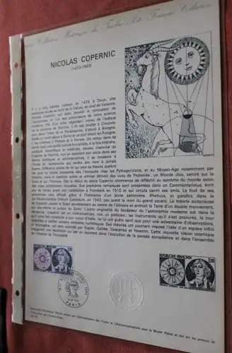 Frankreich 1974; Nicolaus Kopernikus, Offizielles Ersttagsblatt, Nr  26-74