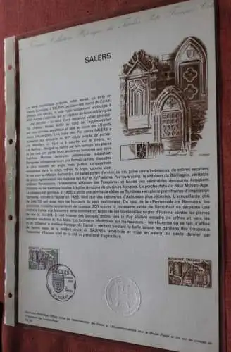 Frankreich 1974; Salers, Offizielles Ersttagsblatt, Nr  18-74